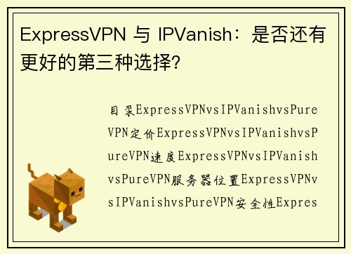 ExpressVPN 与 IPVanish：是否还有更好的第三种选择？